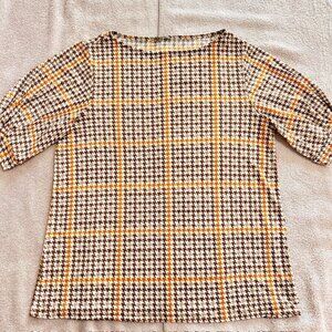 Misia Ladies Boatneck Blouse M Cream Mustart Brown.read